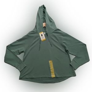 Green Women's Hoodie NWT terry cropped